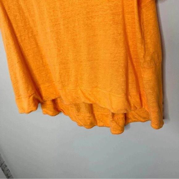 Chicos 100% Linen Orange tiered Back short sleeve Blouse Top size 2 (Large) - Picture 7 of 10